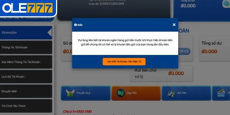 Cùng nắm bắt những điều kiện quan trọng khi nạp tiền OLE777
